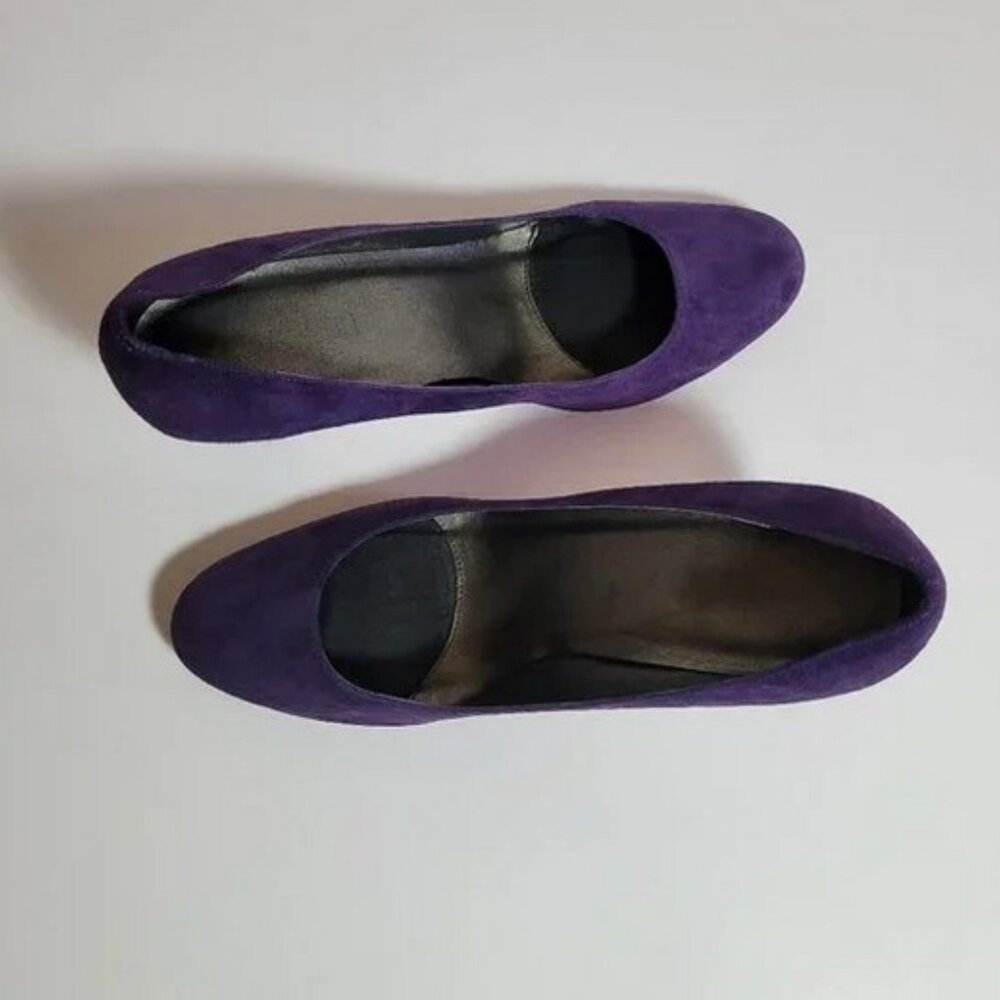 Vaneli Women's Shoes Size 9 Purple Suede Heels Pumps Undine 3" Round Almond Toe - Picture 2 of 6